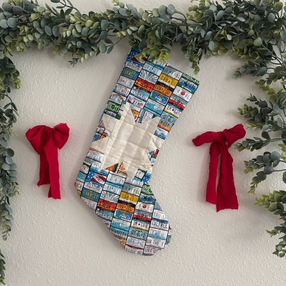 Other - Festive License Plate Christmas Stocking